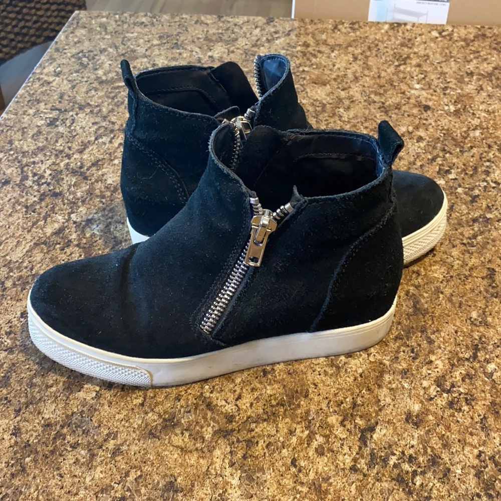 Steve Madden suede zip wedge sneaker